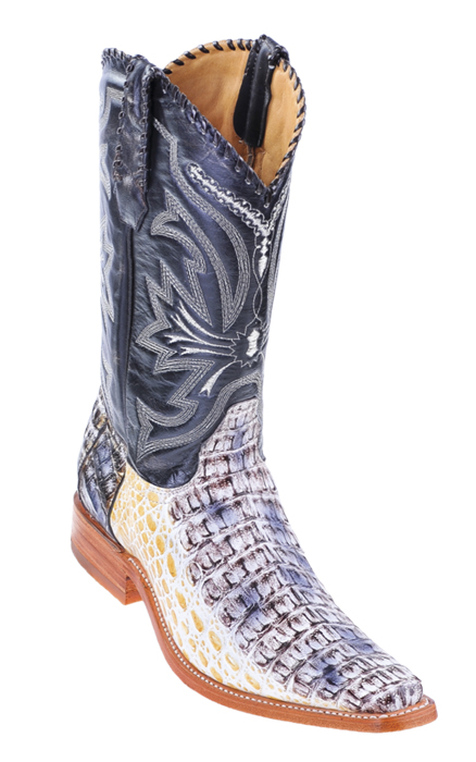 Los Altos Natural All-Over Genuine Crocodile Square Toe Cowboy Boots 711749